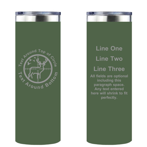 Personalized Hunting Skinny Tumbler 20oz Double-Wall Insulated Customized