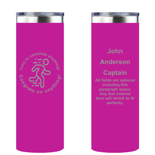 Personalized Runner Skinny Tumbler 20oz Double-Wall Insulated Customized