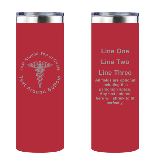Personalized Medical Skinny Tumbler 20oz Double-Wall Insulated Customized