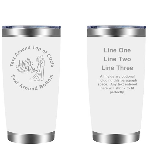 Personalized Wedding 20oz Tumbler (w/ Yeti options) Customized