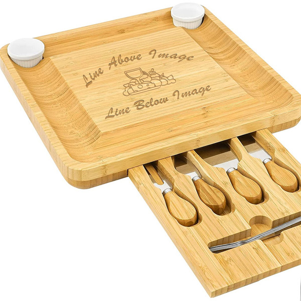 Personalized Bamboo Charcuterie Cheese Board and Knife Set, Serving Platter Tray with Cutlery Set, Housewarming Gifts, Entertaining Serving Dishes, Cheese Serving Plate, Large Cheese Charcuterie Board Customized