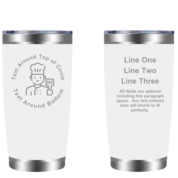 Personalized Chef 20oz Tumbler (w/ Yeti options) Customized