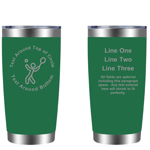 Personalized Tennis 20oz Tumbler (w/ Yeti options) Customized