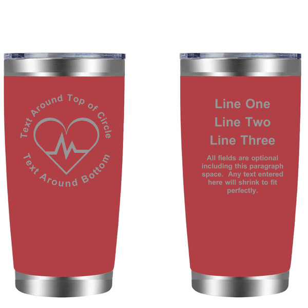 Personalized Heart 20oz Tumbler (w/ Yeti options) Customized