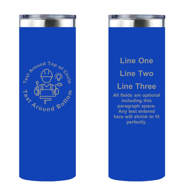 Personalized Electrician Skinny Tumbler 20oz Double-Wall Insulated Customized