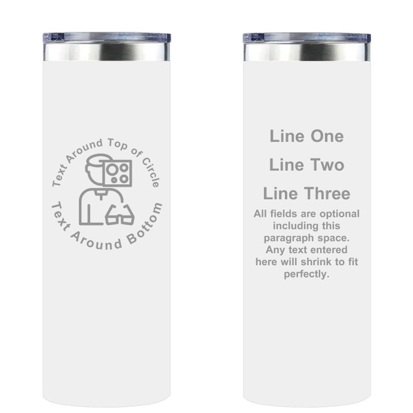 Personalized Optomitrist Skinny Tumbler 20oz Double-Wall Insulated Customized