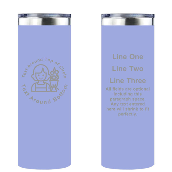 Personalized Florist Skinny Tumbler 20oz Double-Wall Insulated Customized