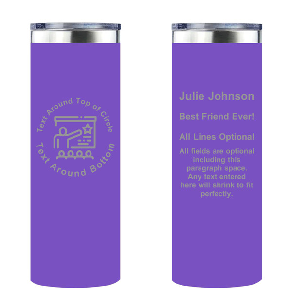 Personalized Public Speaker Skinny Tumbler 20oz Double-Wall Insulated Customized