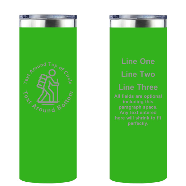 Personalized Hiking Skinny Tumbler 20oz Double-Wall Insulated Customized