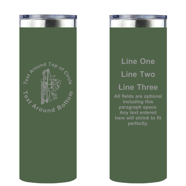 Personalized Bow Hunting Skinny Tumbler 20oz Double-Wall Insulated Customized