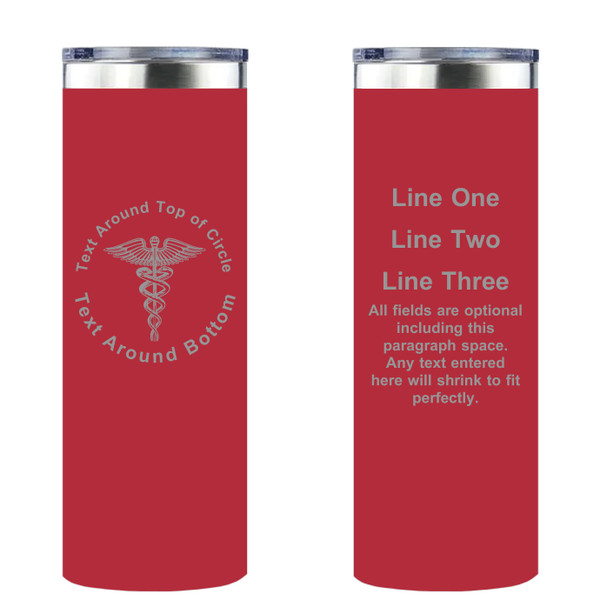 Personalized Medical Skinny Tumbler 20oz Double-Wall Insulated Customized