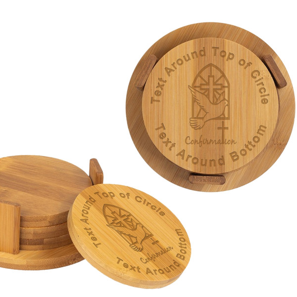 Personalized Confirmation Bamboo Coaster Set (4) Customized