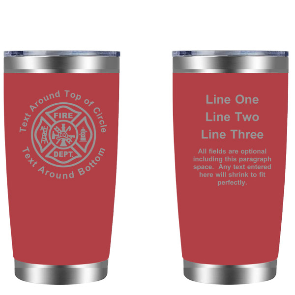 Personalized Fire Fighter Department 20oz Tumbler Customized