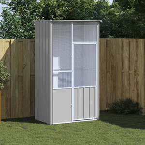 Bird Cage Grey Galvanized Steel Large Bird Cage Rectangular A949-172343