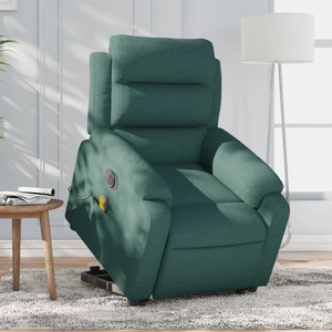  Electric Stand up Massage Recliner Chair Dark Green Fabric A949-3206158