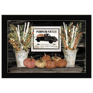 Pumpkin Patch Still Life 1 Black Framed Print Wall Art N270-415867