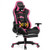 Massage Gaming Chair with Footrest-Pink - Color: Pink D681-HW66330PI