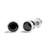 .925 Sterling Silver 3/4 Cttw Round Brilliant-Cut Black Diamond Bezel-Set Stud Earrings with Screw  N162-70-7809WBK