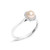 10K White Gold 5MM Cultured Freshwater Pearl  and Diamond Halo Ring (I-J Color, I1-I2 Clarity) - Ri N162-024535R750