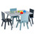 5 Pieces Kids Wooden Activity Play Furniture Set with Building Blocks-Blue - Color: Blue D681-HY10034BL
