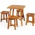 5 Pieces Wood Patio Dining Set with Square Table and 4 Stools B593-HW65874