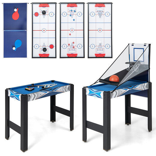 6-In-1 Combo Game Table with Basketball Billiards Ping Pong Hockey Shuffleboard B593-UY10050