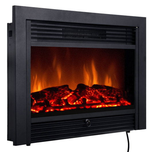 28.5 Inch Electric Fireplace Recessed with 3 Flame Colors - Color: Black - Size: 28.5 inches D681-FP10049US