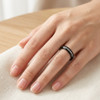 4mm Quality Black Stainless Steel Eternity Ring with Clear CZ