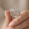Personalized Sterling Silver Infinity Twist With Heart Ring 