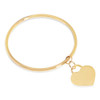 Personalized Quality Bangle Bracelet with Heart Charm