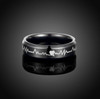 Personalized Stainless Steel Black Heart Beat of Love Ring