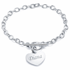 Personalized Heart Charm Bracelet