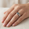 Personalized Sterling Silver Rainbow Topaz Heart CZ Ring