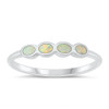 925 Sterling Silver 3.2mm Multi Stones Ring