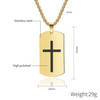 Necklace Dog Tag Stainless Steel  Cross Pendant Joshua 1:9 Bible Verse