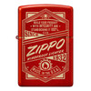Metallic Red Genuine Zippo Lighter with with Original Zippo Logo