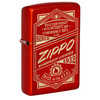 Metallic Red Genuine Zippo Lighter with with Original Zippo Logo