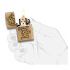 Genuine Zippo Sparkling Golden Dragon Design on Brushed Brass Finish Genuine Zippo Sparkling Golden Dragon Design on Brushed Brass Finish