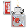 NFL Cleveland Browns Chrome Logo Design Genuine Zippo Lighter