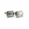 Personalized Brushed Silver Rectangle Cufflinks – Custom Engraved