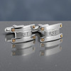 Personalized Stainless Steel Cufflinks with Gold Accent Screws – Custom Engraved Wedding & Anniversary Gift