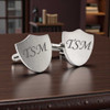 Personalized Shield Stainless Steel Cufflinks – Custom Engraved Men’s Wedding & Gift Set