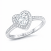 Personalized Heart Cubic Zirconia Ring – 925 Sterling Silver Engraved Ring