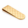 Gold Color Checkered Money Clip – Engravable Slim Men’s Gift