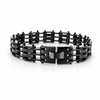 Black Stainless Steel Link Bracelet for Men – Modern Heavy Chain Design