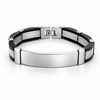Personalized Stainless Steel & Rubber ID Bracelet for Men
