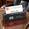 Personalized Black Marble Business Card Holder – Custom Engraved Desk Card Stand