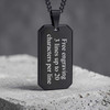 Personalized Black Dog Tag Necklace, Custom Engraved Free