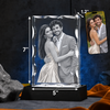 Personalized 3D Photo Notched Crystal Rectangle with LED Light Base – Custom Laser-Engraved Keepsake