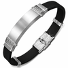  Personalized Stainless Steel With Rubber ID Bracelet
